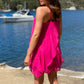 MC0252SS Magenta Pink Chiffon Dress (Pack)