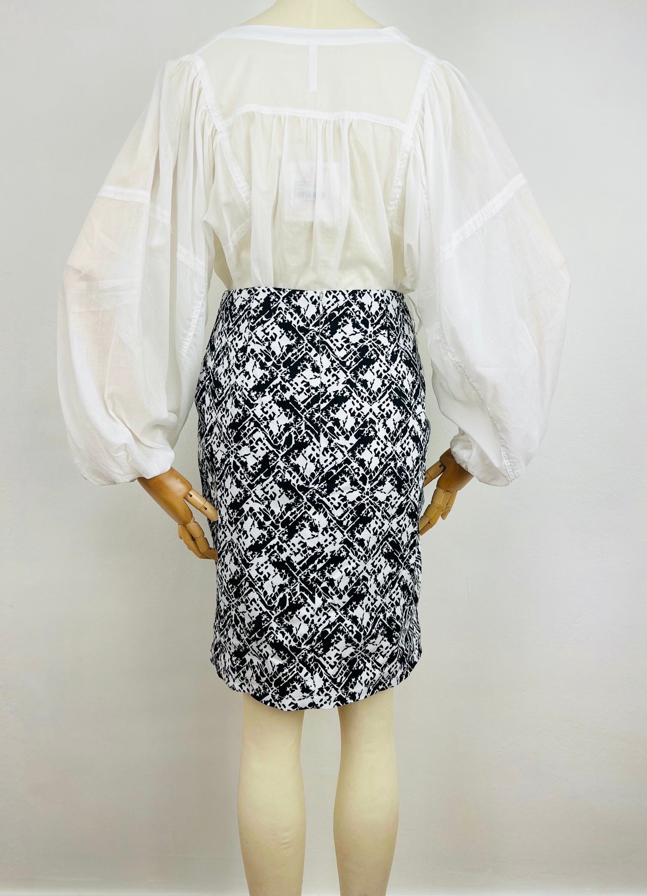 AS02108TB Printed Asymmetric Skirt $5