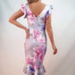 V6408-6TB Floral Ruffle Sleeve Dress (Pack)