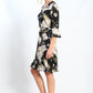 HS0253-16TB Floral Warp Dress With Ruffle Sleeve (Pack)