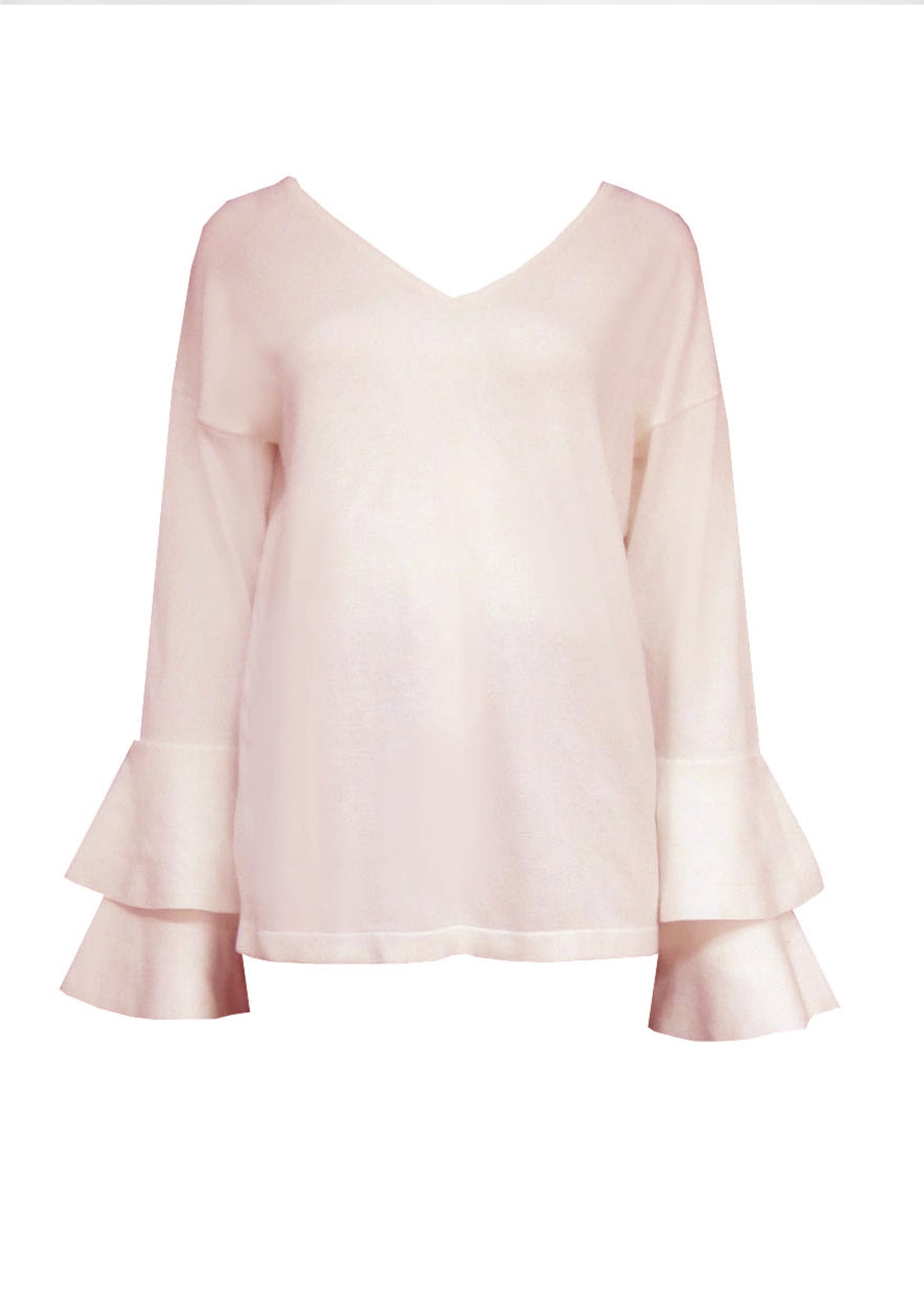 F2599-2SS Double Layered Bell Sleeve Top (Pack)