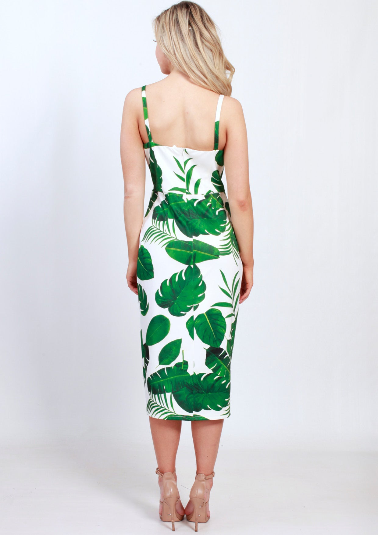 V637TB Leaf Print Dress (Pack)