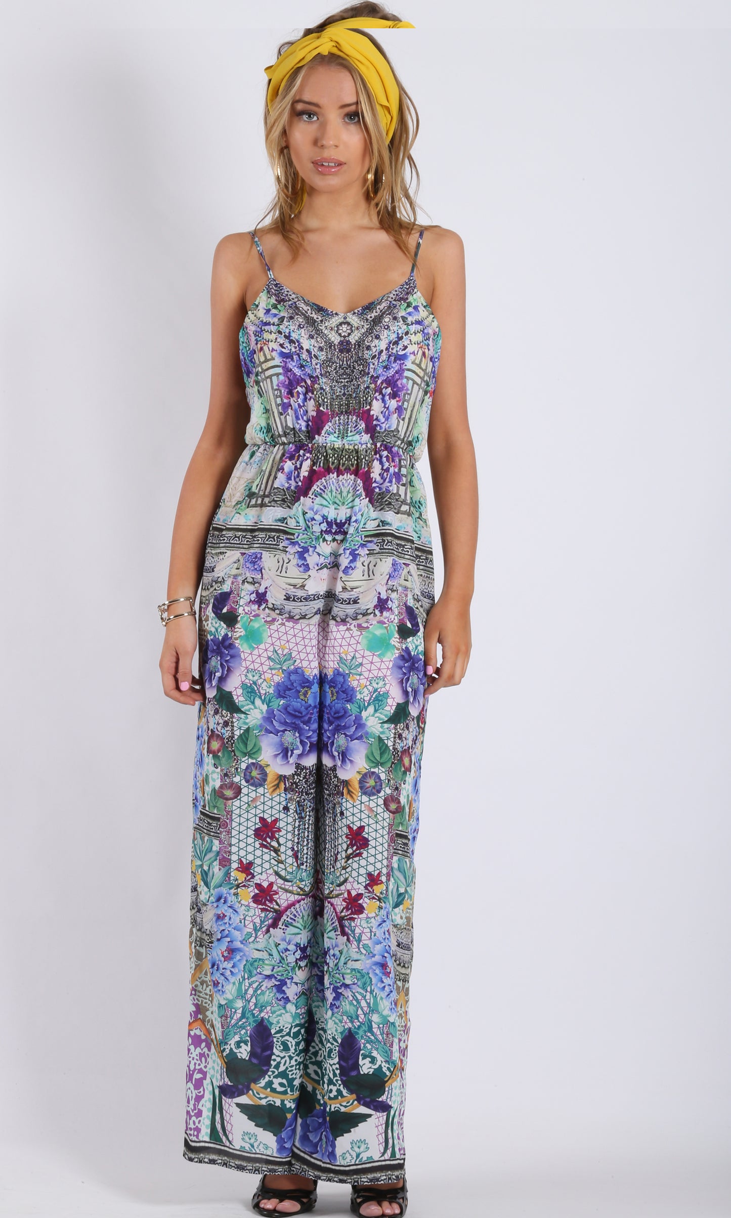 HS16034SS  WIDE LEG PRINTED JUMPSUIT (Pack)